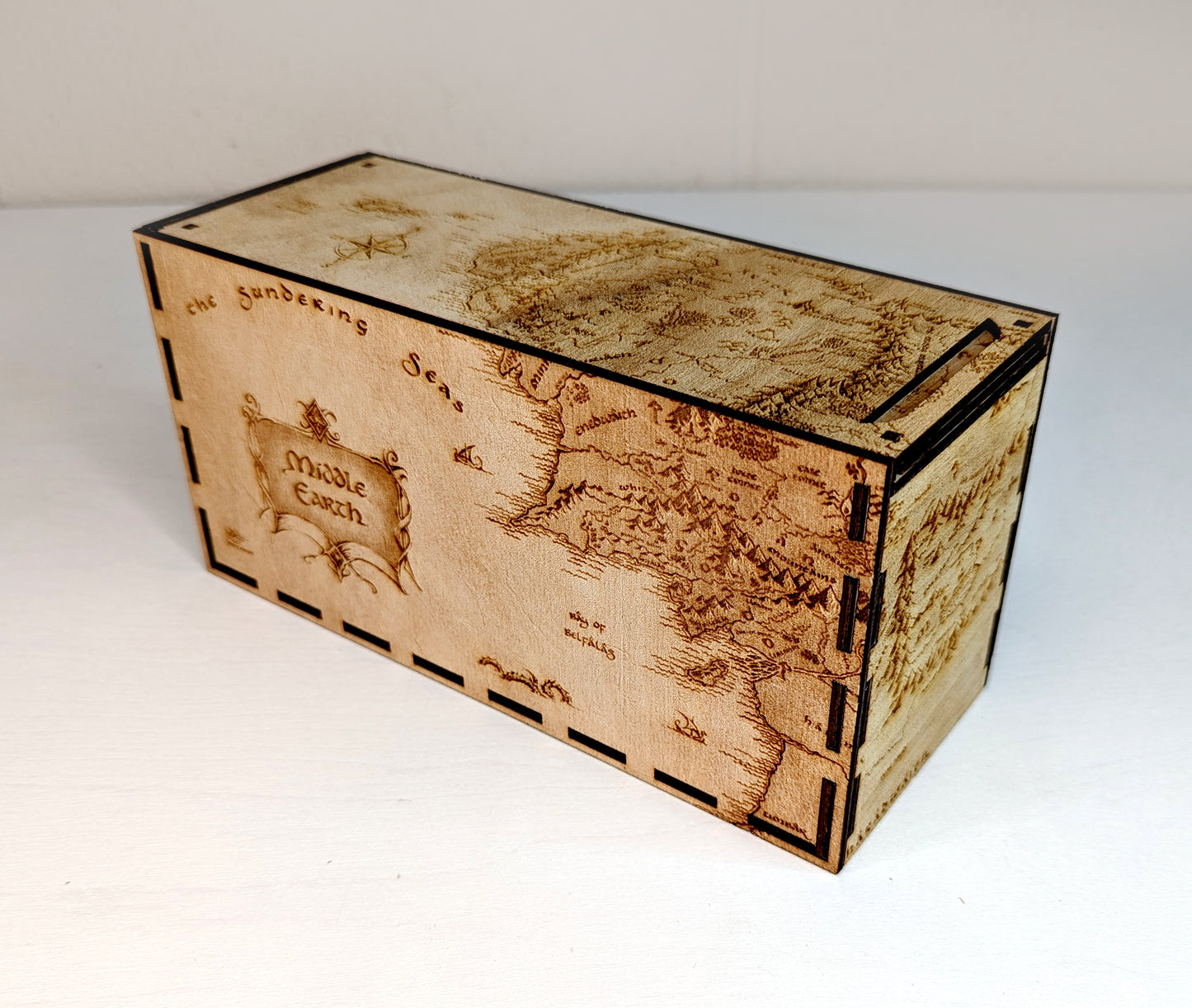 EDH Deck Box with built-in life counter, tax tracker, and command zone - Lord of the Rings theme