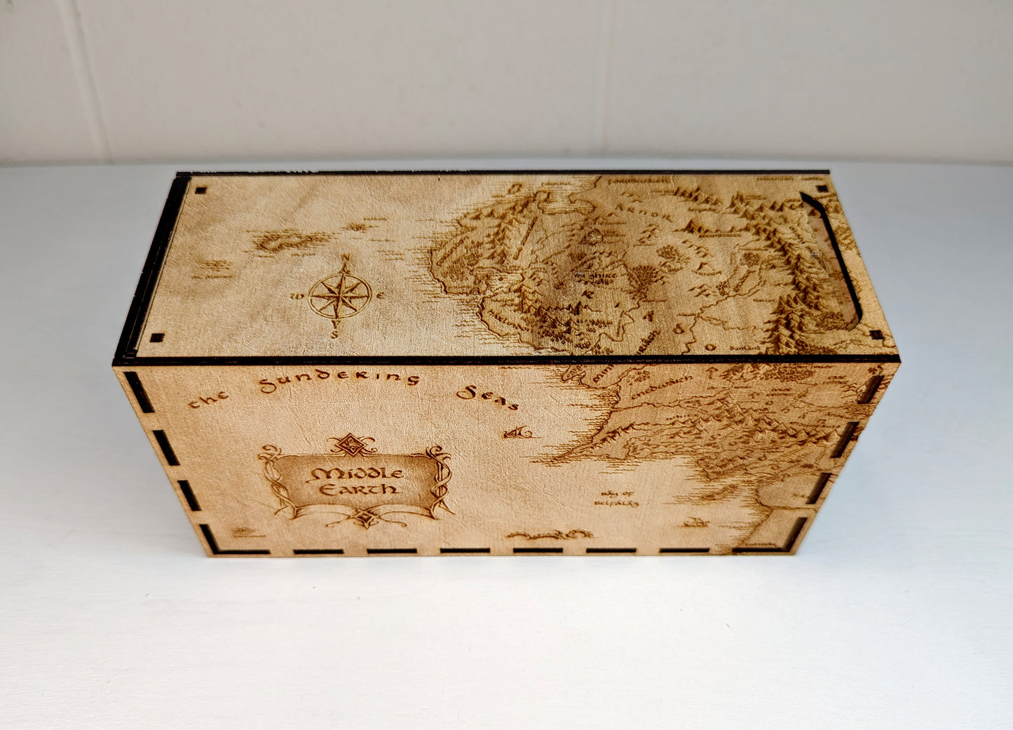 EDH Deck Box with built-in life counter, tax tracker, and command zone - Lord of the Rings theme