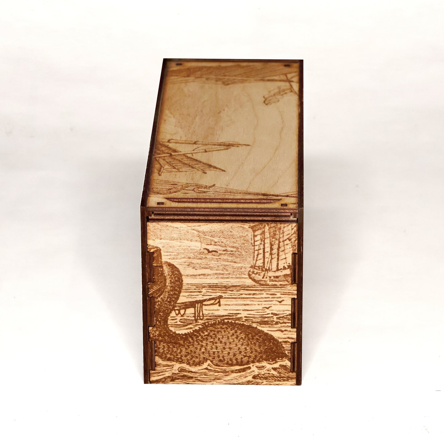 EDH Deck Box with built-in life counter, tax tracker, and command zone - Kraken Theme