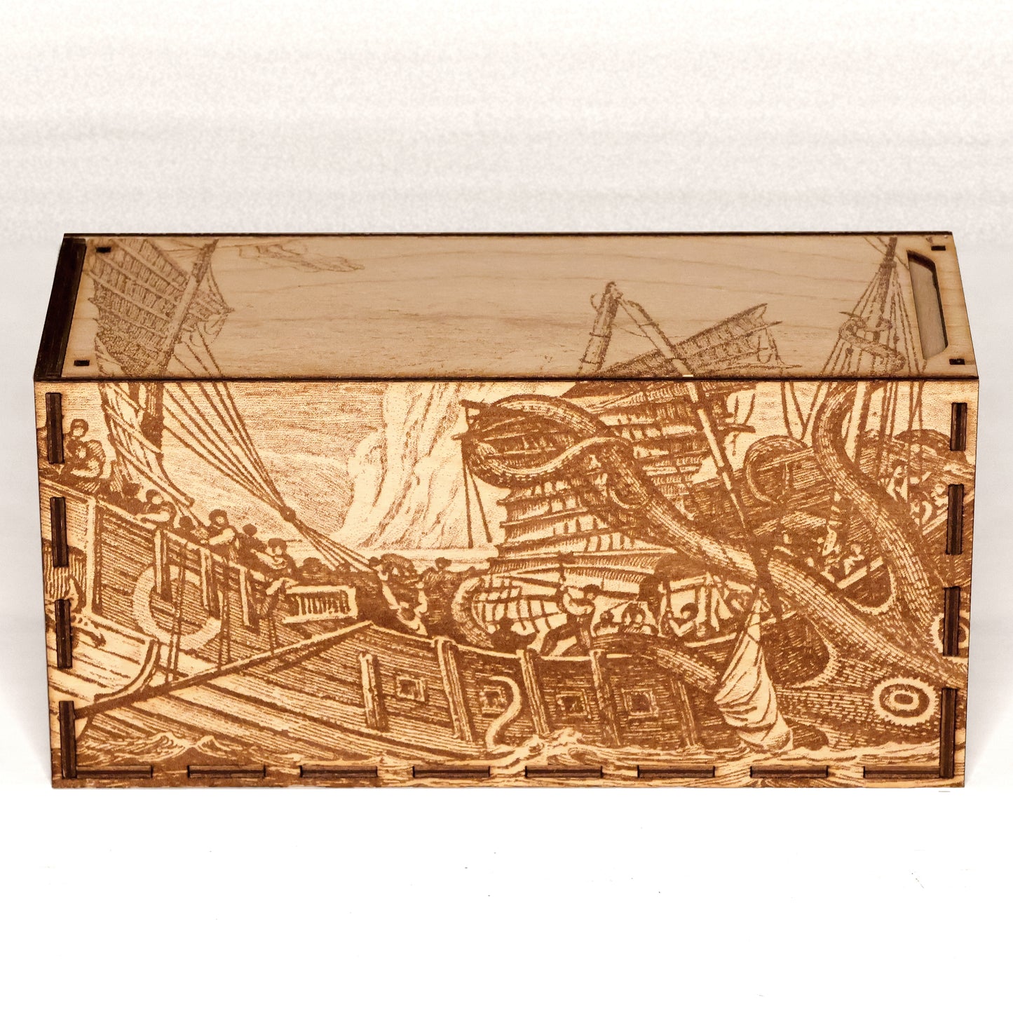 EDH Deck Box with built-in life counter, tax tracker, and command zone - Kraken Theme